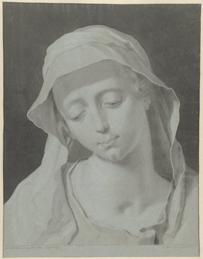 ベールをかぶった女性の頭 作： Cornelis van Noorde