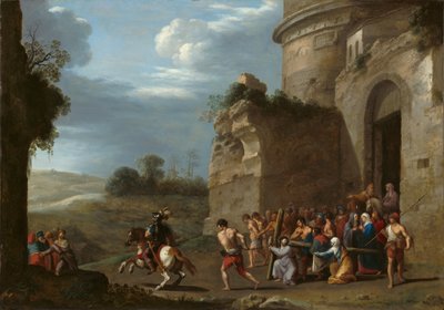 十字架を背負うキリスト 作： Cornelis van Poelenburch