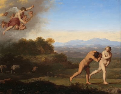 楽園からの追放。 1646年以降 作： Cornelis van Poelenburch