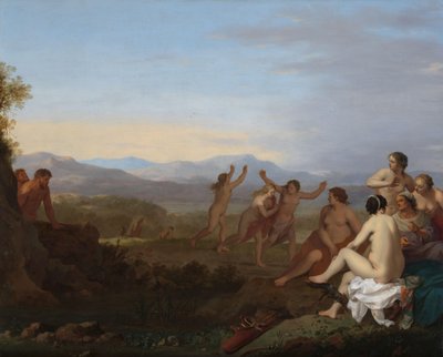 ニンフをスパイするサテュロス ニンフをのぞくサテュロス 作： Cornelis van Poelenburch