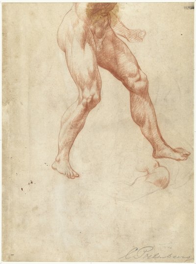 歩く男性ヌードの腹部の研究 作： Cornelis van Poelenburch