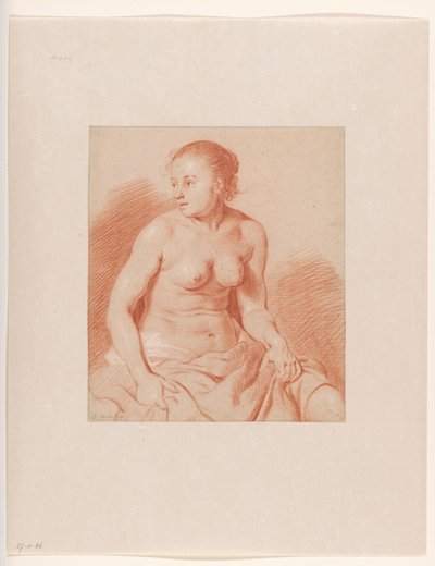 座っている女性のヌード 作： Cornelis van Poelenburch