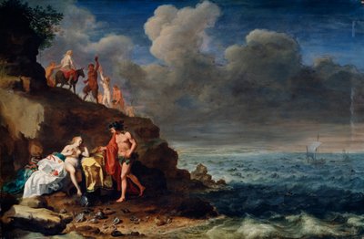 ナクソス島のバッカスとアリアドネ、17世紀 作： Cornelis van Poelenburgh or Poelenburch