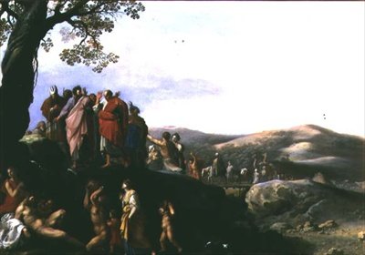 岩から水を汲むモーゼ 作： Cornelis van Poelenburgh or Poelenburch