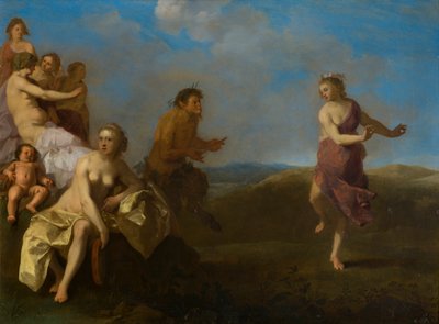 ニンフとサテュロス、1621年頃（銅に油彩） 作： Cornelis van Poelenburgh or Poelenburch