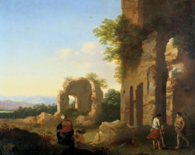 アブラハムとアイザックの出発、17世紀 作： Cornelis van Poelenburgh or Poelenburch
