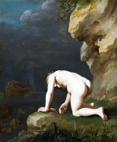 女神カリプソがユリシーズを救う 作： Cornelis van Poelenburgh or Poelenburch