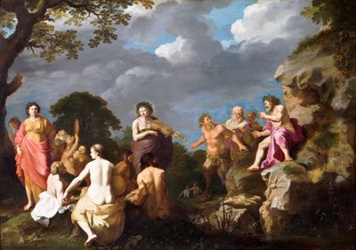 アポロとマルシャスの間の音楽コンテスト 作： Cornelis van Poelenburgh or Poelenburch