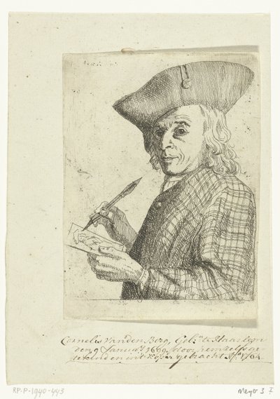 ペンとドローイングによる自画像 作： Cornelis van den Berg