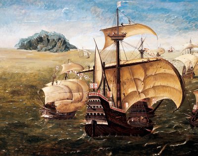 Portugalin laivasto, kopio Cornelis Anthonisz Onin (1499-1557) maalauksesta 作： Cornelisz Anthonisz