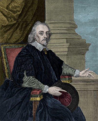 ウィリアム・ハーヴェイ（1578-1658）はイギリスの医師で、絵画のコーネリアス・ヤンセンによる。 作： Cornelius (after) Jansen