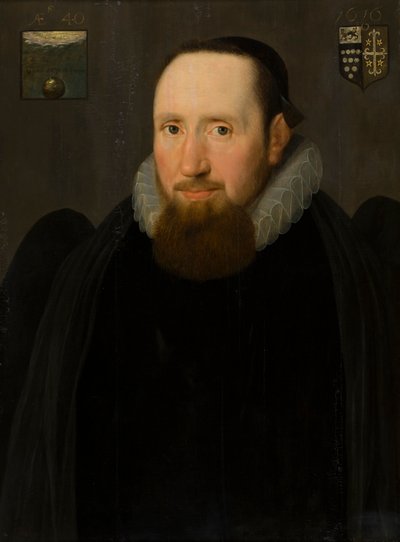 ジョン・ブリッジマン博士の肖像、チェスター司教、1616年頃（パネルに油彩） 作： Cornelius I (attr.to) Johnson