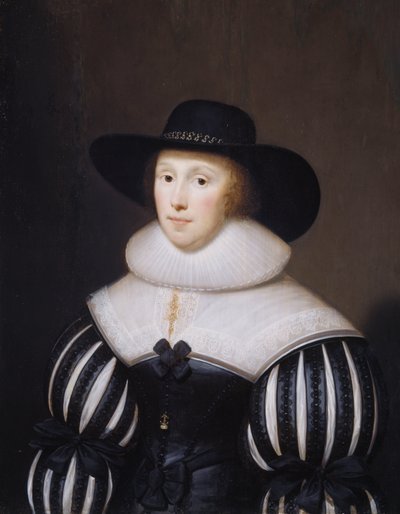 グレイス・ブラッドボーンの肖像、トーマス・ホルテの妻、1627-1700 作： Cornelius I Johnson