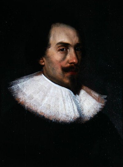 Unknown Gentleman in a White Collar (oil on panel) 作： Cornelius Jansen
