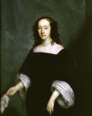 羽根を持つ女性の肖像 作： Cornelius Janssen van Ceulen