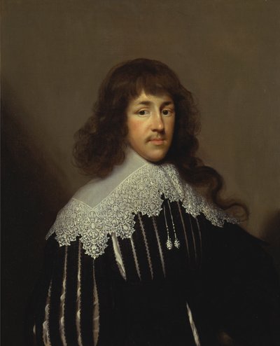 男性の肖像、おそらくフランシス・ゴドルフィン卿 作： Cornelius Johnson