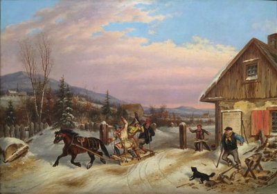 通行料金の搾取 作： Cornelius Krieghoff