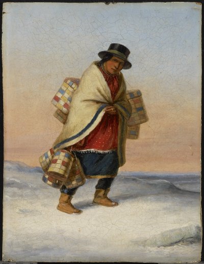 バスケット売り手、1850年頃 作： Cornelius Krieghoff