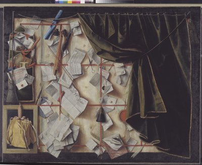 フリードリヒ 3 世の布告を伴うレター ラックのだまし絵 作： Cornelius Norbertus Gijsbrechts