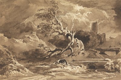 雷に打たれた木 作： Cornelius Varley