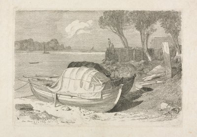 2つの浜釣り船、1809。 作： Cornelius Varley
