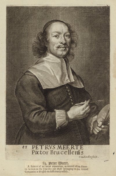フランダースの画家、ピーター・マート。 Cornelis van Caukerckenによる彫刻 作： Cornelius van Caukercken
