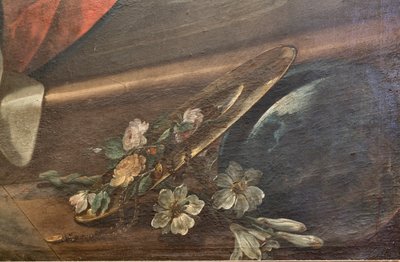 SSサルヴァトーレ教会、内部、ロザリオの祭壇、ロザリオの聖母、コッラード・ジアキント（1703-1766）のカンヴァス、詳細、プーリア州レッチェ、ポッジャルド（写真） 作： コラード・ジャキント