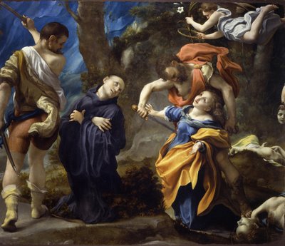 聖プラキドゥス、フラヴィア・ドミティラ、ユーティキウス、ビクトリヌスの殉教、1525年 作： Correggio
