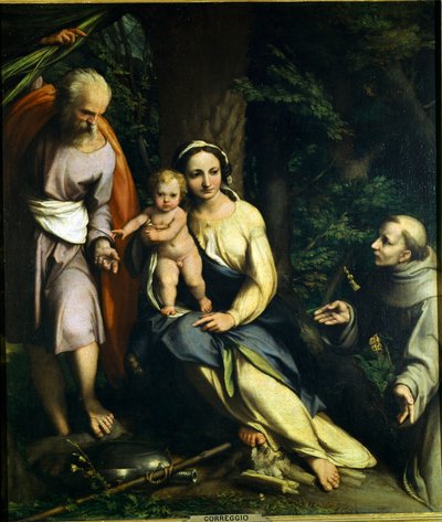 エジプトへのフライトで休む 作： Correggio