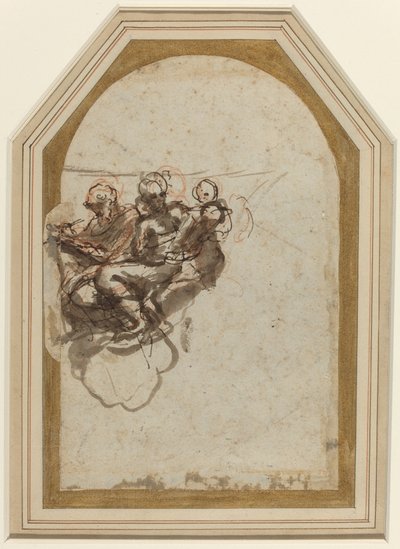 聖マタイと聖ヒエロニムス [裏面] 作： Correggio