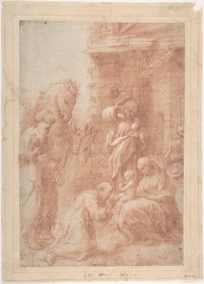 賢者の崇拝、ca。 1517年。 作： Correggio