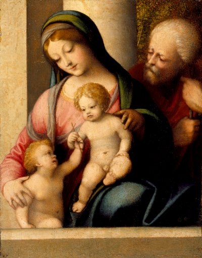 1515年頃の洗礼者聖ヨハネと聖家族 作： Antonio da Correggio