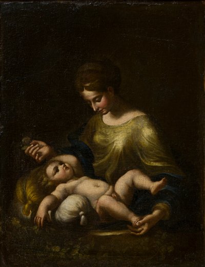マドンナと子供、c.1509-34（キャンバスに油彩） 作： Correggio