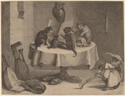 猫のコンサート 作： Coryn Boel after David Teniers the Younger