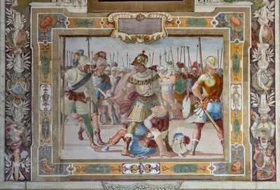 エルサレム攻略におけるゴッドフレイ・オブ・ブイヨンの誓約書から、戦闘の場面、1589-94年頃（フレスコ画） 作： Cosimo Daddi