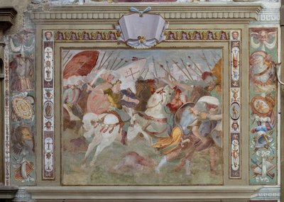 エルサレム攻略におけるゴッドフレイ・オブ・ブイヨンの誓約書から、戦闘の場面、1589-94年頃（フレスコ画） 作： Cosimo Daddi