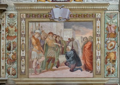 国王へのあるプロジェクトのプレゼンテーション、1589-94年頃（フレスコ画） 作： Cosimo Daddi