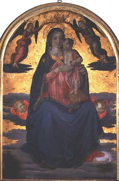 マドンナと子供（パネルにテンペラ） 作： Cosimo Rosselli