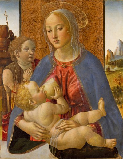 マドンナと子供と若い洗礼者聖ヨハネ、ca。 1490。 作： Cosimo Rosselli