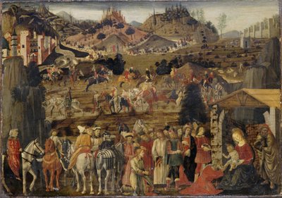 賢者の礼拝、1480年頃（松の木のテンペラ） 作： Cosimo Rosselli