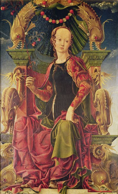 ミューズ、c.1455-60（卵テンペラ入りオイル） 作： Cosimo Tura