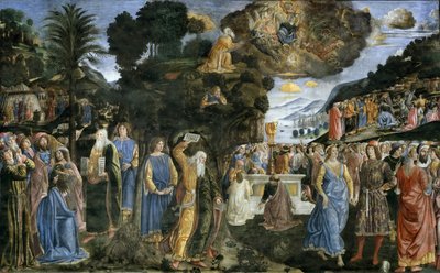 Discesa dal monte Sinai シナイ山からの降下、1481-1482。 作： Cosimo di Lorenzo Rosselli