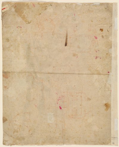 聖ジョージの頭と建築計画 (裏面) 作： Cosmas Damian Asam