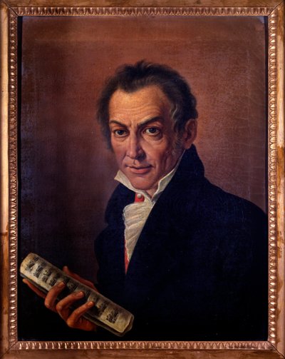 イタリアの作曲家・オルガニスト、ニコラ・アントニオ・ジンガレッリの肖像。 c. 1800年（絵画） 作： Costanzo Angelini