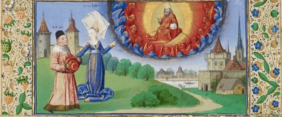 神の役割についてBoethiusに指示する哲学、1465年頃 作： Coëtivy Master