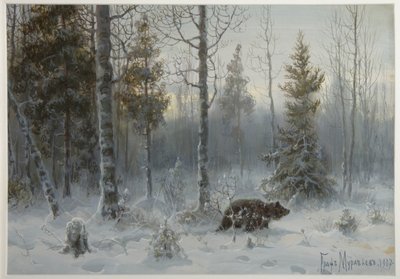 冬の森の熊、1907年 作： Count Vladimir Leonidovich Muravyov
