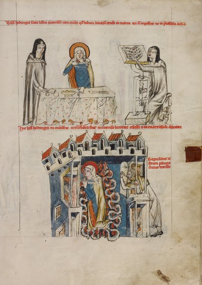 読書を聞いているヘドウィグ;ヘドウィグの祈り 作： Court workshop of Duke Ludwig I of Liegnitz and Brieg