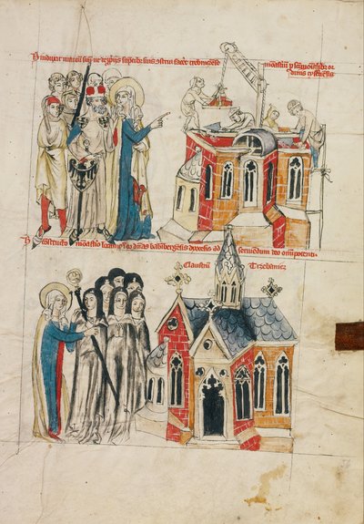 ヘドウィグと新しい修道院;新しい修道院に定住するバンベルクの修道女 作： Court workshop of Duke Ludwig I of Liegnitz and Brieg