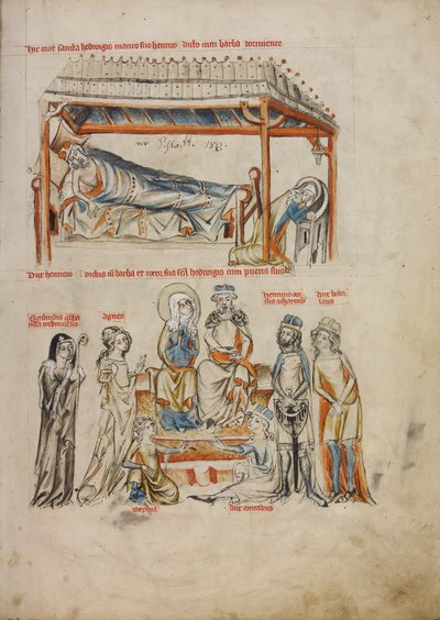 ハインリッヒの眠りとヘドウィグの祈り;ハインリッヒとヘドウィグと子供たち 作： Court workshop of Duke Ludwig I of Liegnitz and Brieg