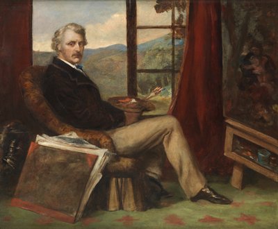 自画像（マホガニーパネルに油彩） 作： Coutts Lindsay